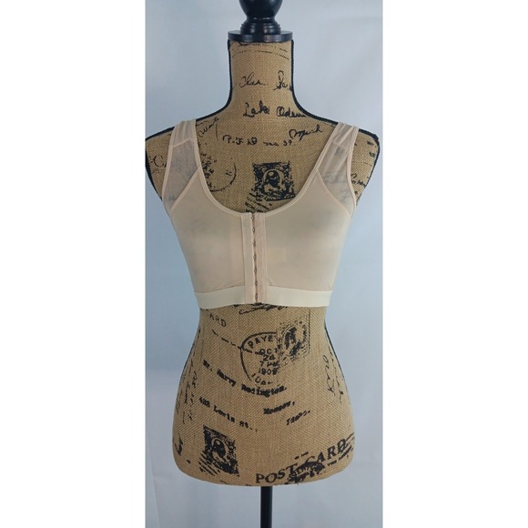The Unbranded Brand Other - women Nylon Spandex Wire Free Breathable Support Front Close Bra Large Tan AA373